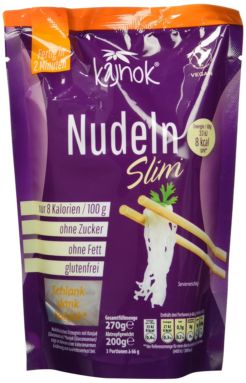 Tynde nudler, 10 x 270 g, drænet vægt 200 g
