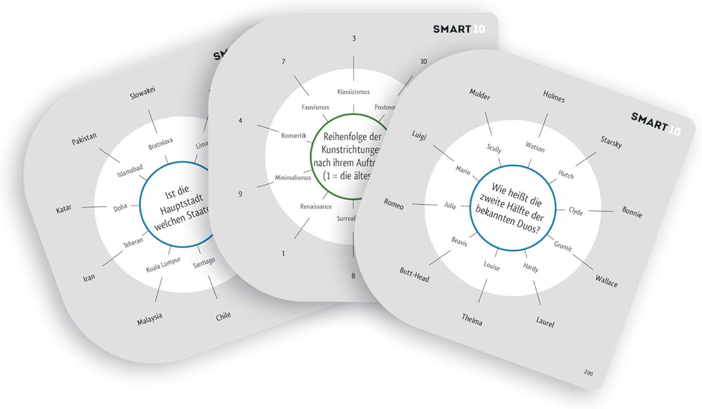 Piatnik 7167 - Smart 10 | Det revolutionære know-it-all brætspil | For Quiz-entusiaster | Hvem er kongen af ​​quizzer? | Alder 12+ | A til Z vidensspørgsmål | Til hjemmet og ude