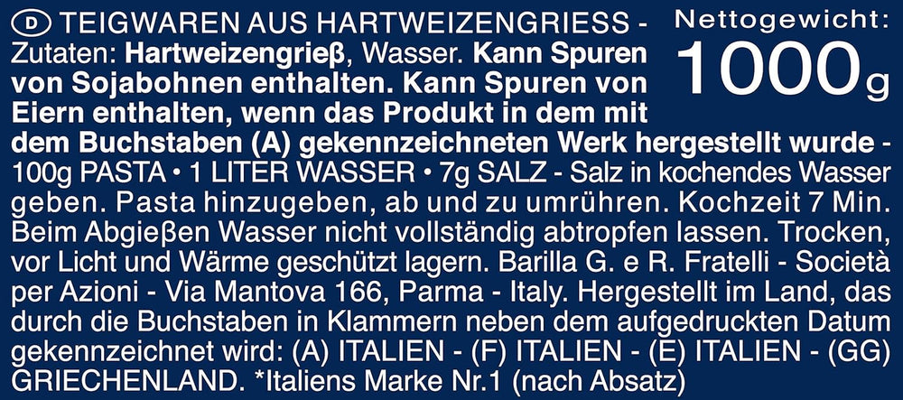 Barilla durumhvede pasta Maccheroni n. 44 – Pakke med 1 (1x1 kg)