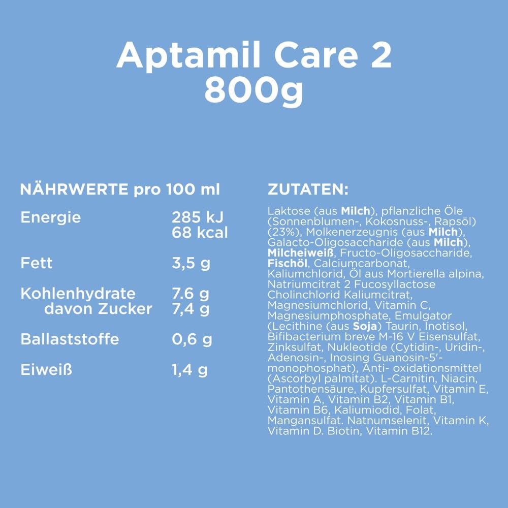 Aptamil Care 2 – Også velegnet til babyer født ved kejsersnit – 1 x 800 g