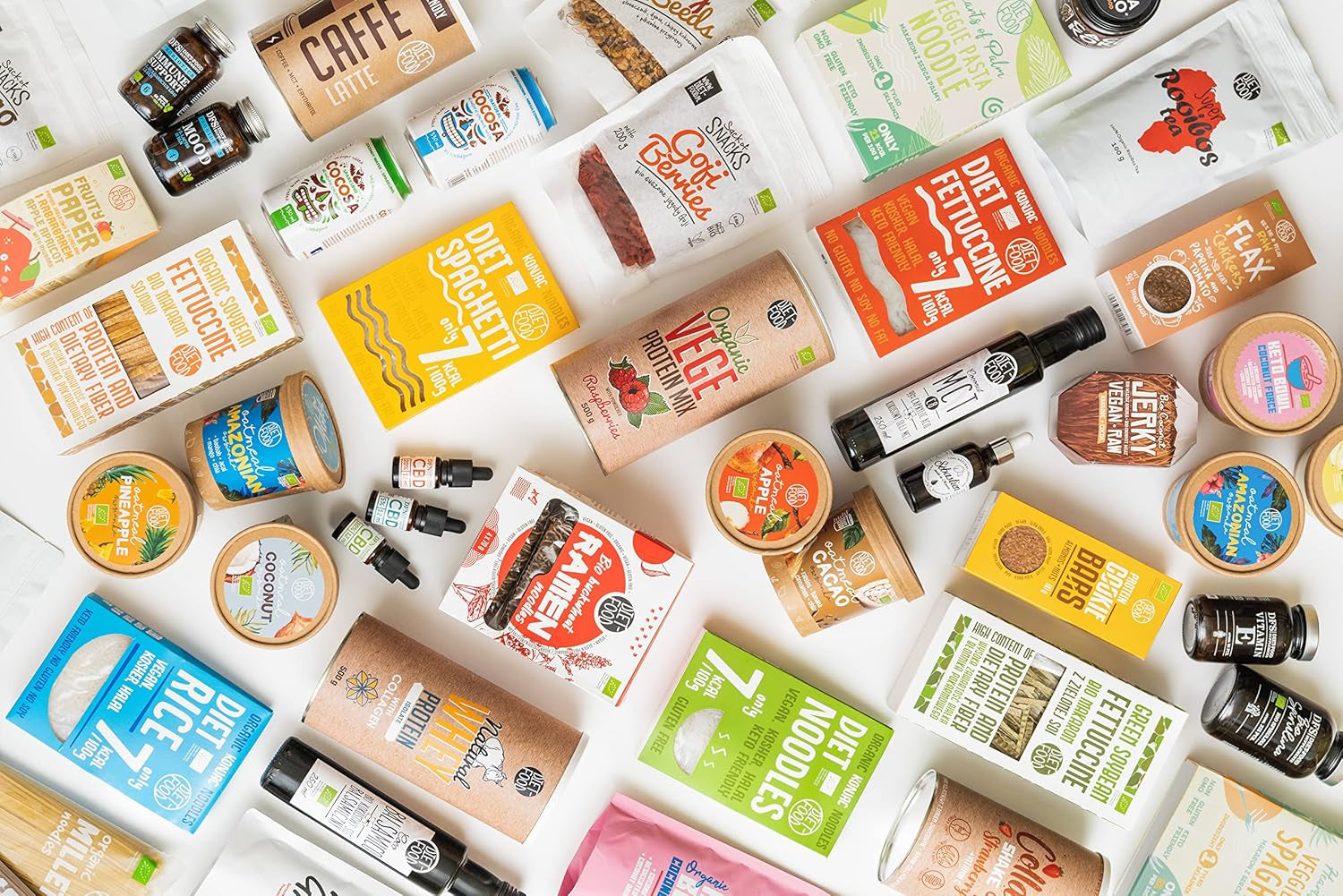 Fettuccine Konjac Noodles Bio Shirataki Diet-Food - 300 g, lav-kulhydrat, sukkerfri, keto, vegansk, kaloriefattig, glutenfri og ægfri, lavet af konjacmel