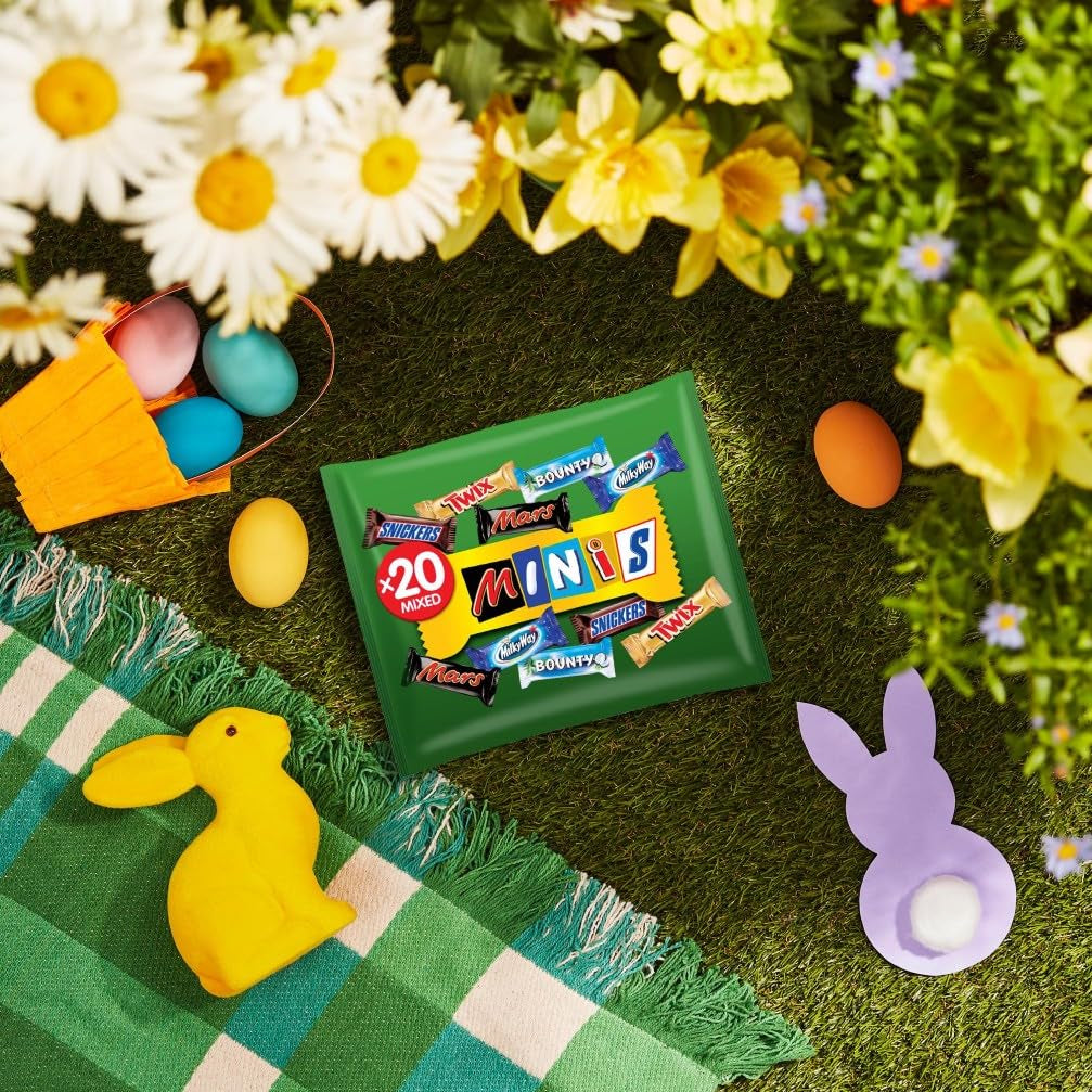 Mini Mixed Chokolade Bulk Pack, 20 Mini Chokolade Snacks (Mars, Snickers, Bounty, Twix, Milky Way), Som slik, Chokoladegave, Slikæske, 400 g