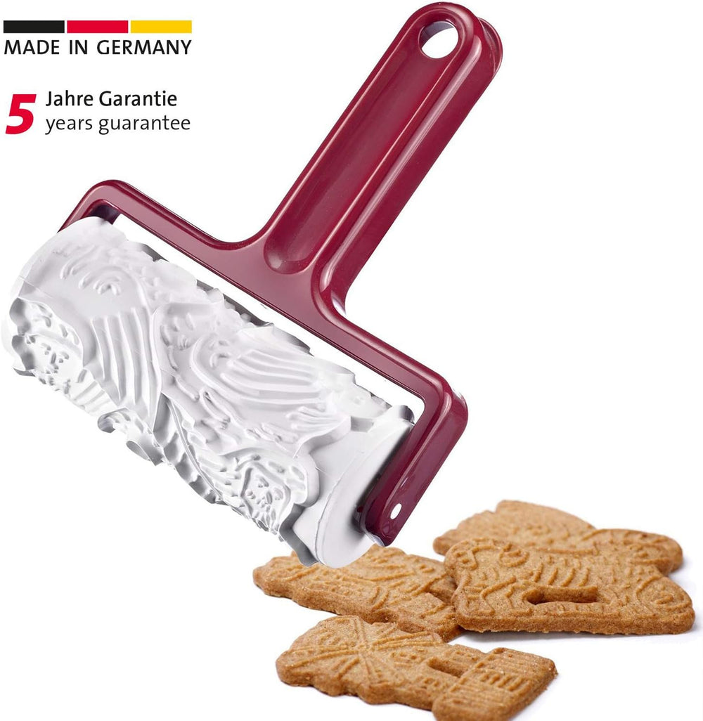 Westmark Spekulatiuswalze, Mit 7 verschiedenen Motiven, Længde: 17,2 cm, Kunststoff, Klausi, Weiß/Rot, 32162270