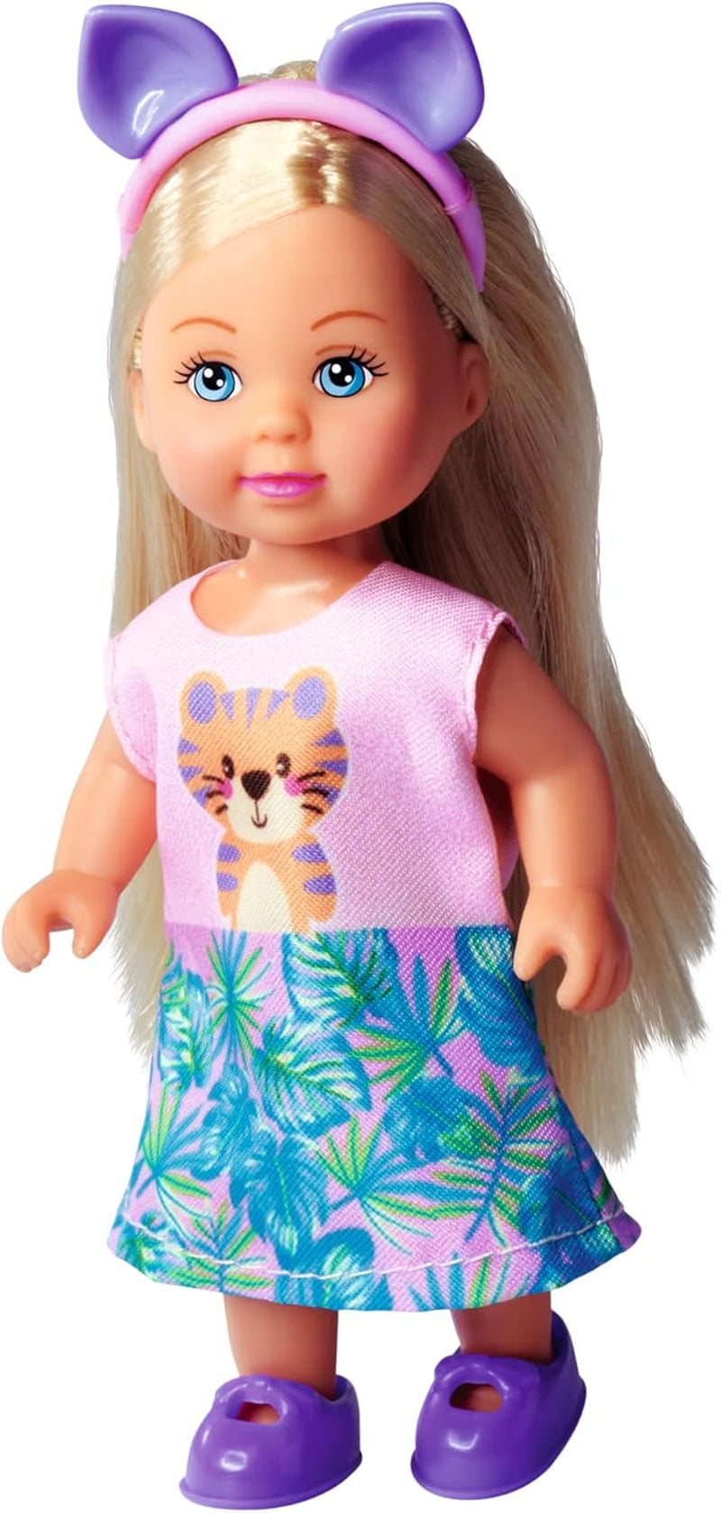 Simba 105733623 - Evi Love Cutie, 3 asortate, Se livrează un singur articol, Păpușa de joacă poartă un costum drăguț de animal cu bentiță, 12cm, De la 3 ani Papusi Naty Shop