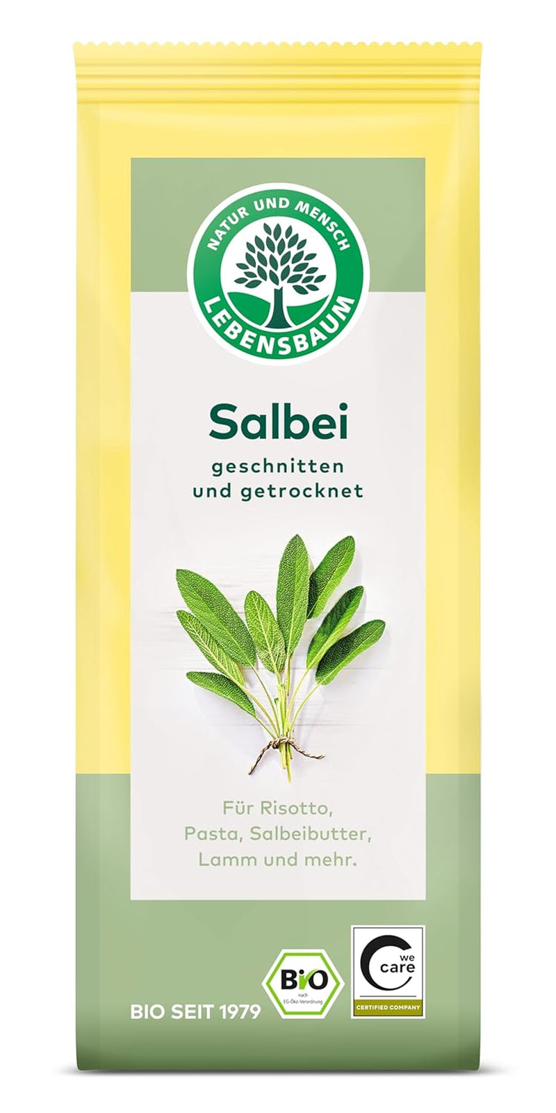 Lebensbaum Liebstöckel geschnitten, Bio-Gewürz mit würzigem Geschmack, Maggi-Kraut für Suppen, Marinaden, Fleisch- og Fisch-Gerichte, vegansk, 15g