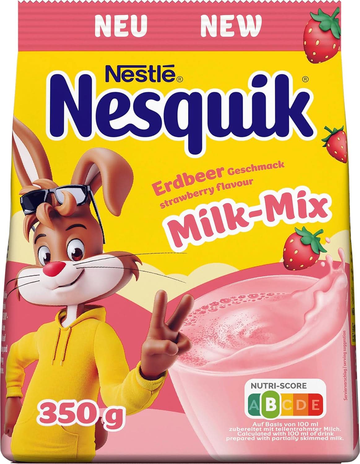 Nestlé , Pudră de cacao pentru amestecat în lapte, 1 pachet (1 X 350 grame) Cacao si Ciocolata Calda Naty Shop Capsuni