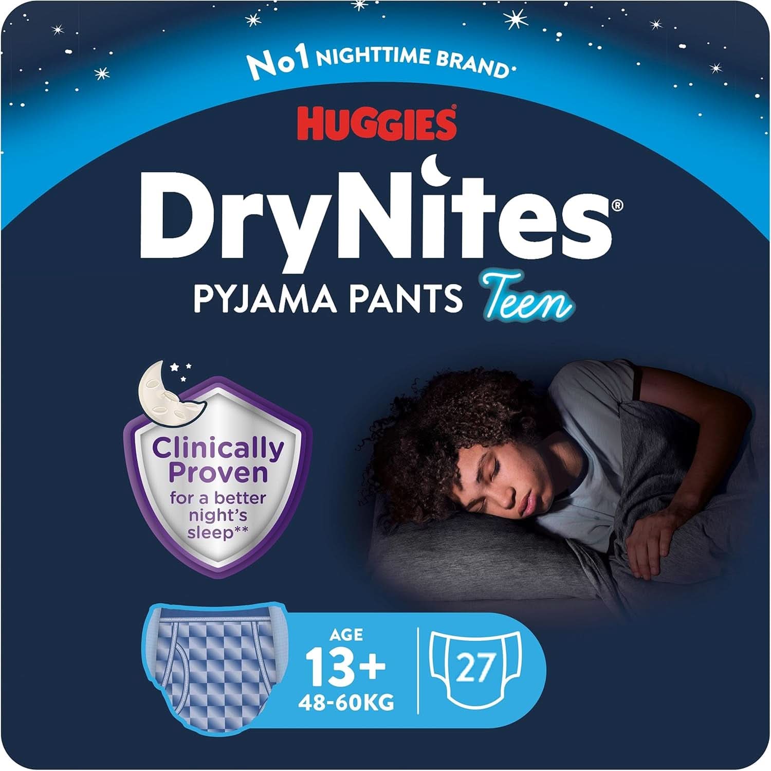 Huggies Drynites Nachtwindeln Bei Bettnässen, Für Jungen Ab 13 Bis Ca. 17 Jahre (48-60 KG), 27 Stück (3X9), Monatspack, Windel-Pants Naty Shop Standardtitel
