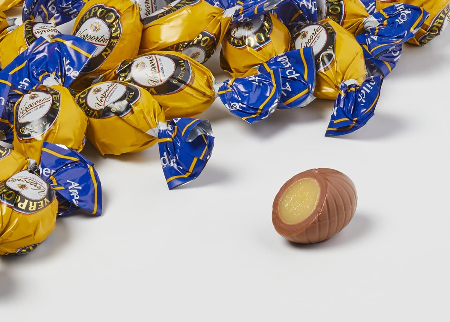 RCP Verpoorten Minis, æggesnapstrøfler, alpin mælkechokolade, flydende fyld, indeholder alkohol, fantastisk gave, 110 g (pakke med 2)