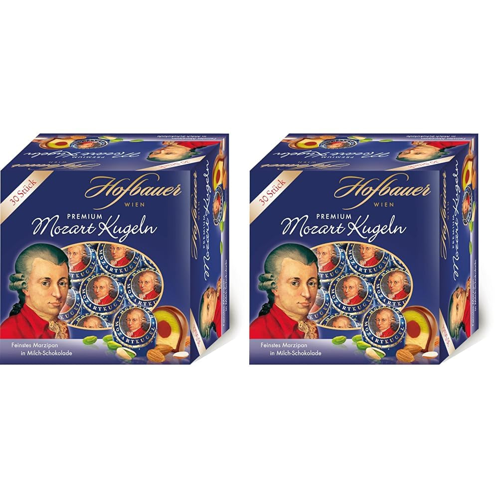 Hofbauer Vienna Mozart Bolde, Æske mælkechokolade 600 gram (30 stk.) Naty Shop
