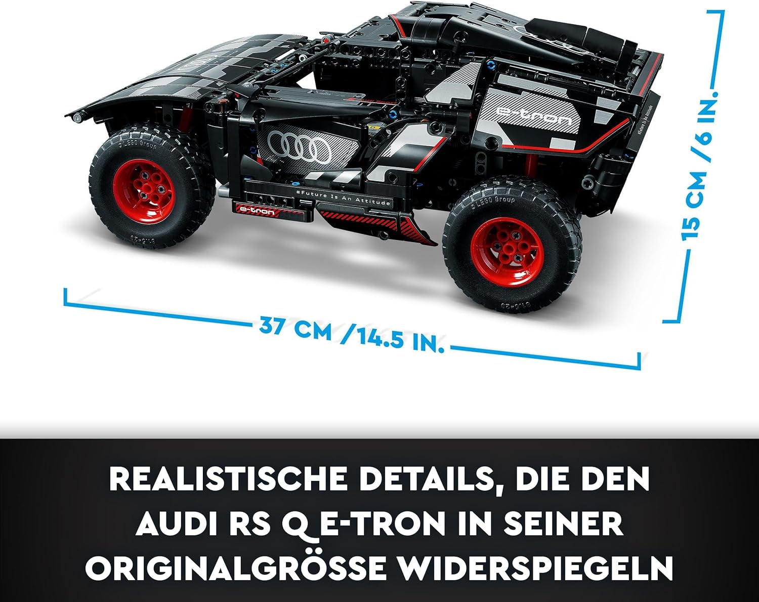 LEGO 42160 Technic Audi RS Q E-Tron, mașină de raliu controlată de la distanță, Dakar rally off-road car, RC controlat prin aplicație cu Control +, cadou pentru băieți, fete și fani de la 10 ani pentru a construi Seturi de constructie Besuche den LEGO-Store