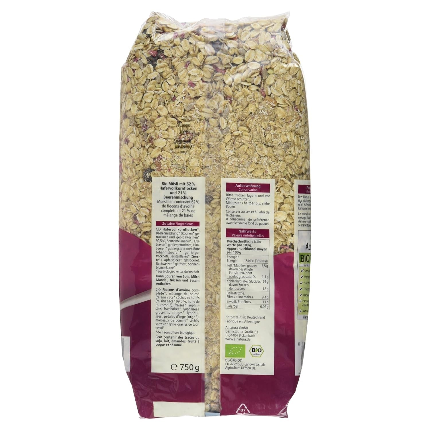 Økologisk müsli med skovfrugter, 750g