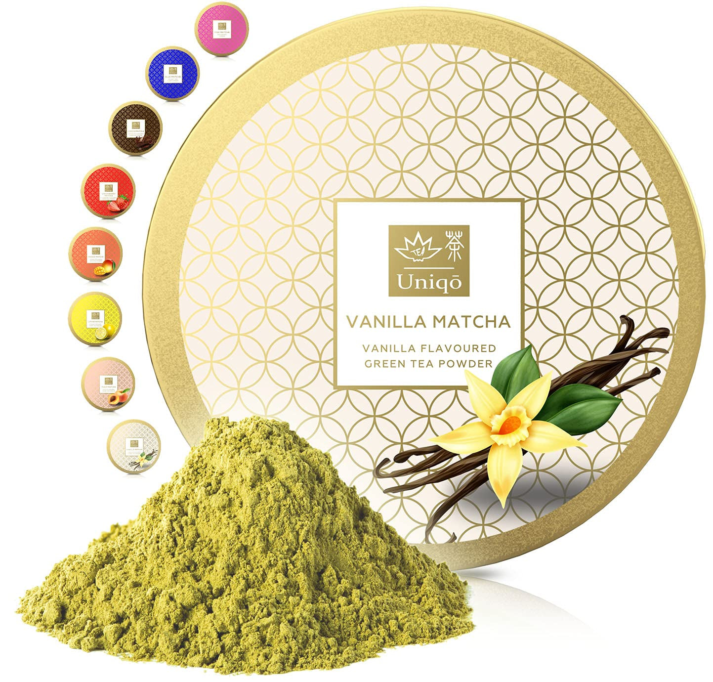 Tea Uniqo - Ceai Matcha roz pudră - Ideal pentru înghețată, latte, shake-uri, coacere sau gătit - Pudră de fructul dragonului Pitaya, 100% natural, fără aditivi, în cutie resigilabilă