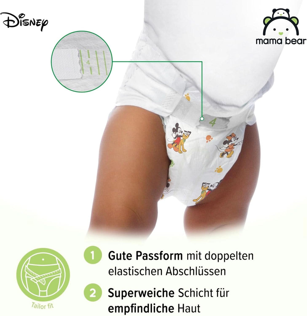 Bleer Mama Bear Disney Ultra Dry str. 4 (8-14 kg), hvid, 84 stk (1 pakke) Naty Shop