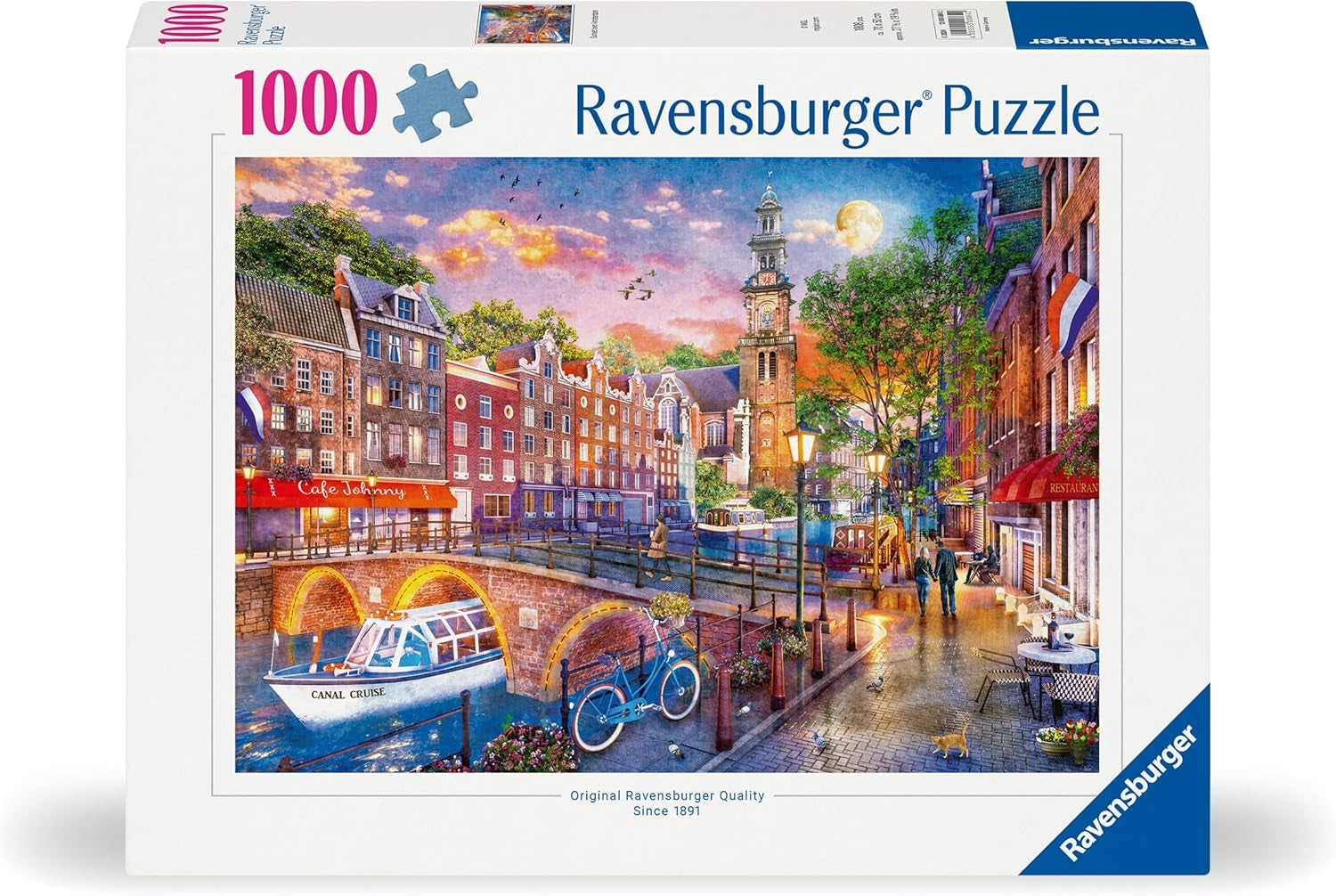 Ravensburger Puzzle 12000884 Sunset Amsterdam - puzzle jigsaw de 1000 de piese pentru adulți cu vârsta de peste 14 ani Puzzle Naty Shop