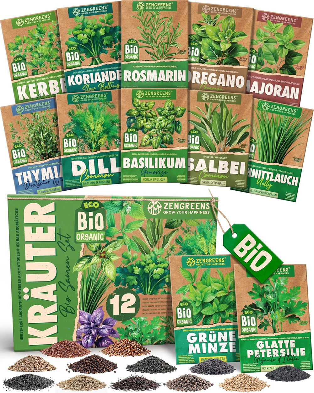 Økologiske tomatfrø i et sæt med 10 - 10 tomatfrø til nem dyrkning i haven, balkonen eller højbedet - Plantefrø - Frøplanter