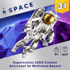 LEGO Creator 3In1 Space Astronaut Legetøj, hunde- og rumskibsmodelsæt til børn, børnehavepynt, kreativ gave til drenge og piger 9 år 31152 Byggesæt Besuche den LEGO-Store