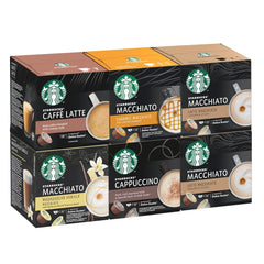 STARBUCKS Probierset, White Cup Variety Pack by Nescafé Dolce Gusto Kaffeekapseln & Vanilla Macchiato by Nescafé Dolce Gusto Kaffeekapseln 6 x 12 (72 Kapseln, 36 Portionen)