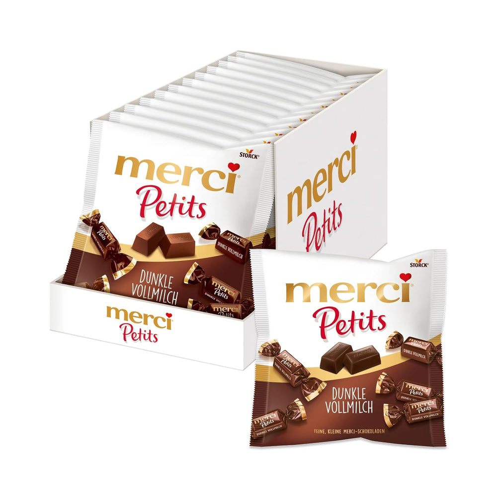Merci Petits kaffecreme - 12 x 125 g - Små hvide chokoladepraliner på fin chokolade med kaffecreme - individuelt indpakkede chokoladepraliner