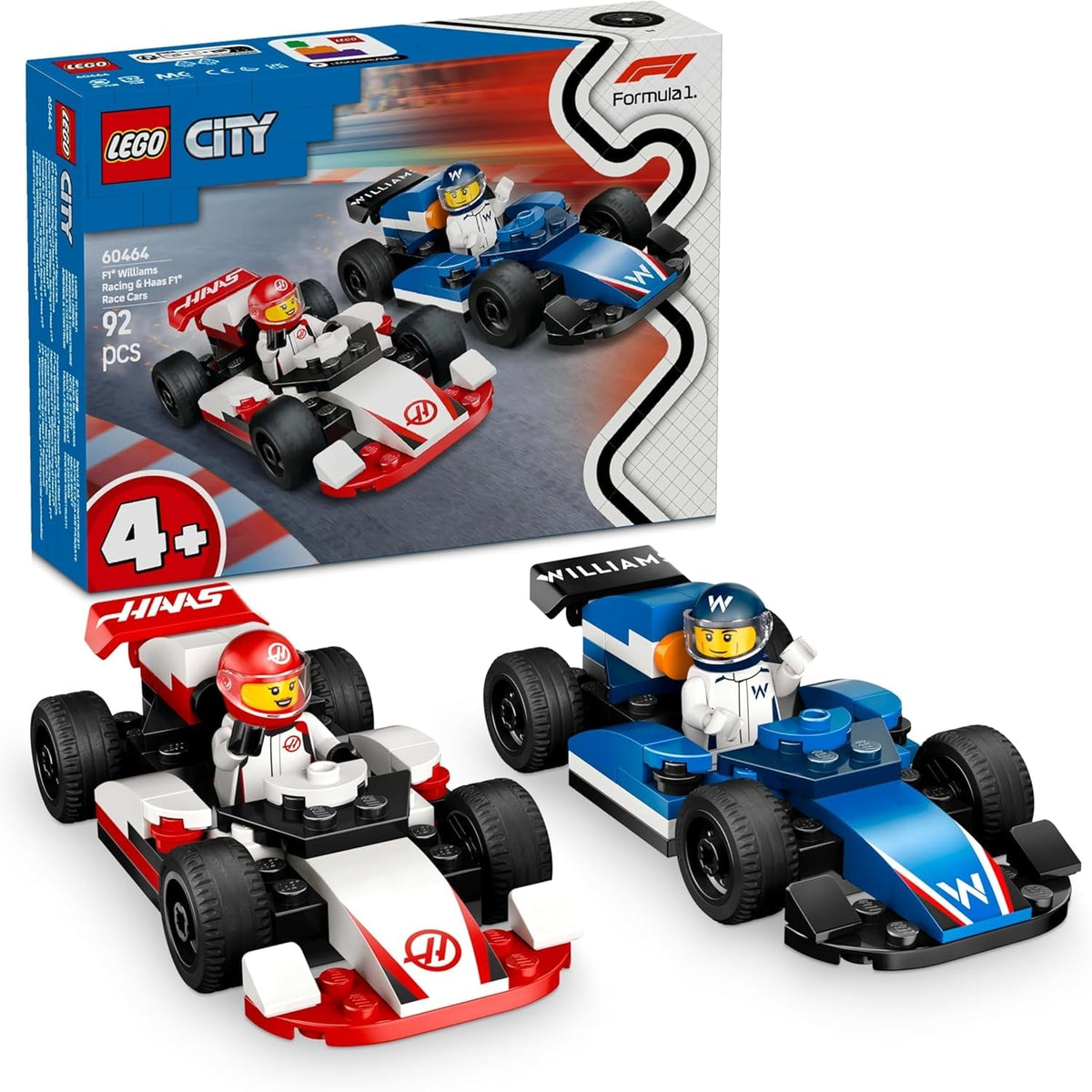 LEGO City F1 Williams Racing og Haas F1 Racing Cars - Formel 1 legetøj med biler, der kan bygges og 2 racerkører minifigurer - Små gaveideer til drenge og piger fra 4 år 60464 Byggesæt Beuche den LEGO-Store Standard titel