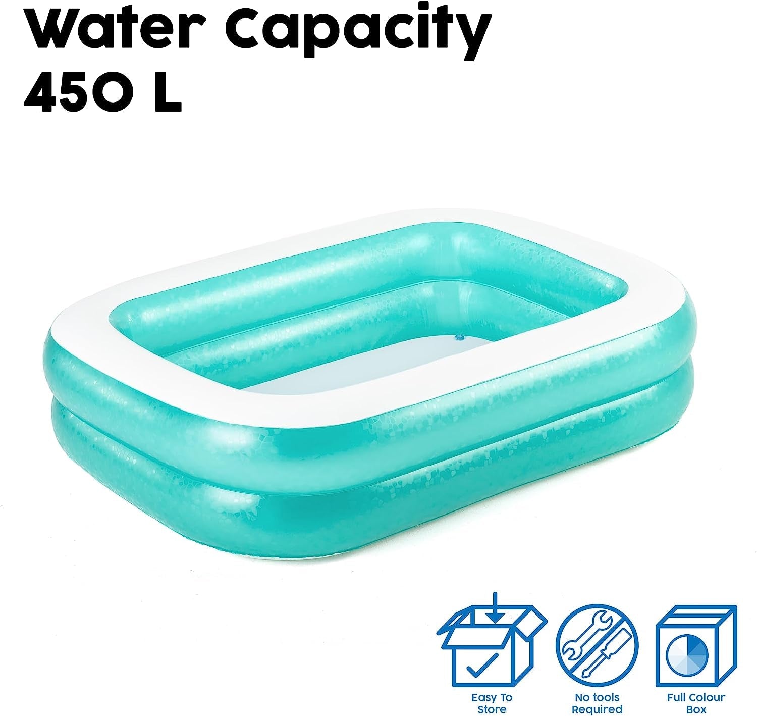 Piscină gonflabilă transparentă Bestway 54005 pentru familie, 201 x 150 x 51 cm - Verde