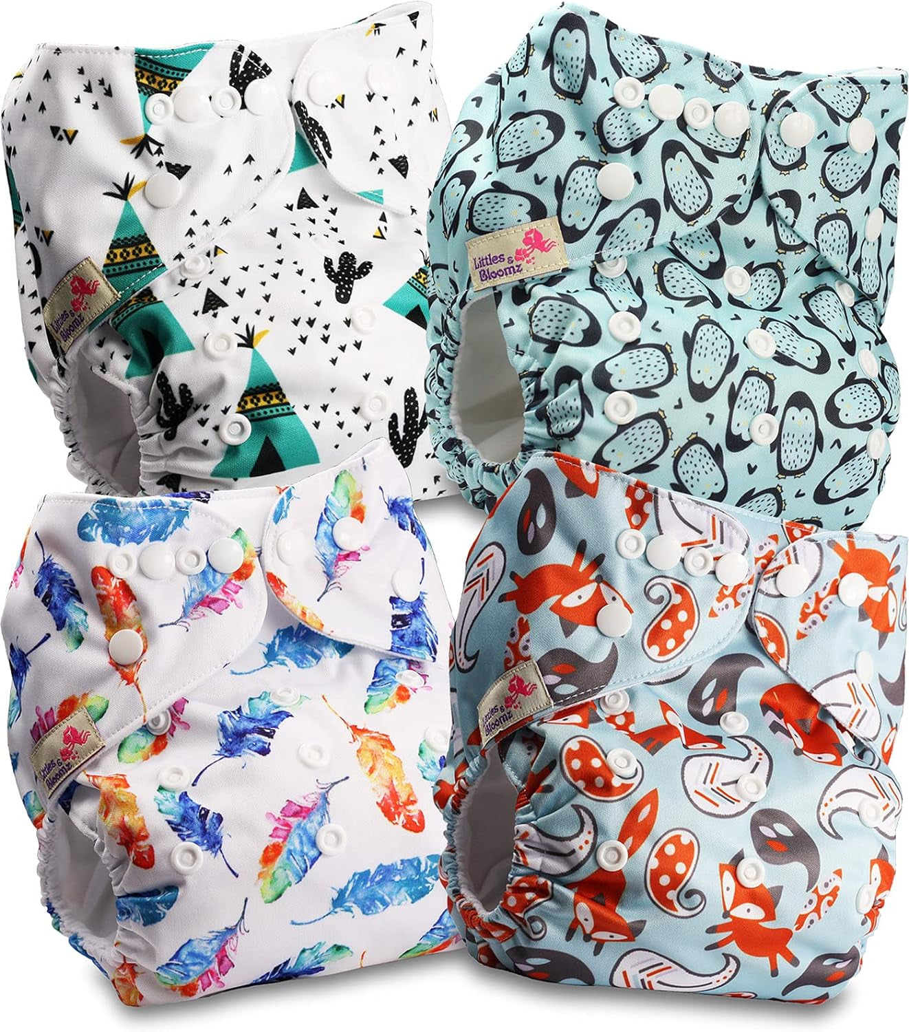 Littles og Bloomz FLP2-0406 Standard Clip Genanvendelig ble, 4 bleer