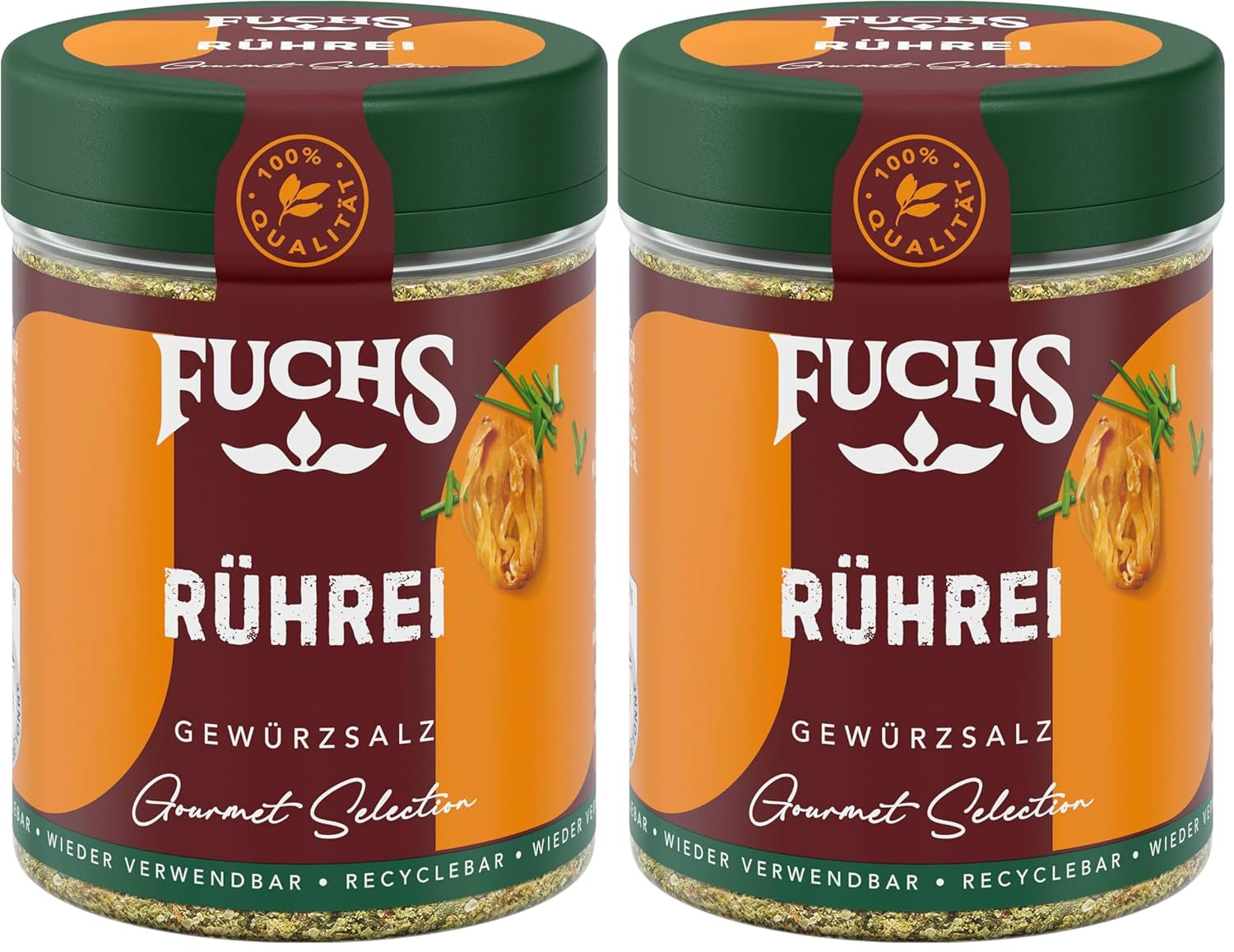 Fuchs Gourmet Selection Klassisch/Heimisch – Bratkartoffel Gewürzsalz, nachfüllbares Kartoffel Gewürz, Salz zum Würzen von Brat- & Ofenkartoffeln, Pommes Frites & Co, vegansk, 70 g