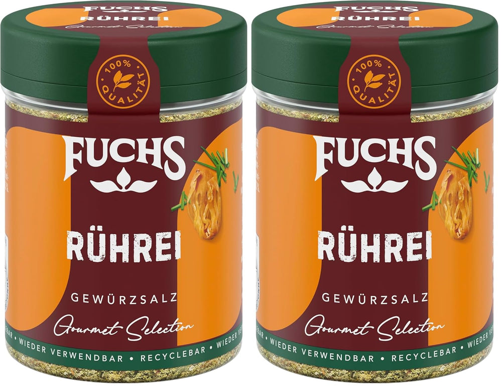 Fuchs Gourmet Selection Klassisch/Heimisch – Bratkartoffel Gewürzsalz, nachfüllbares Kartoffel Gewürz, Salz zum Würzen von Brat- & Ofenkartoffeln, Pommes Frites & Co, vegansk, 70 g