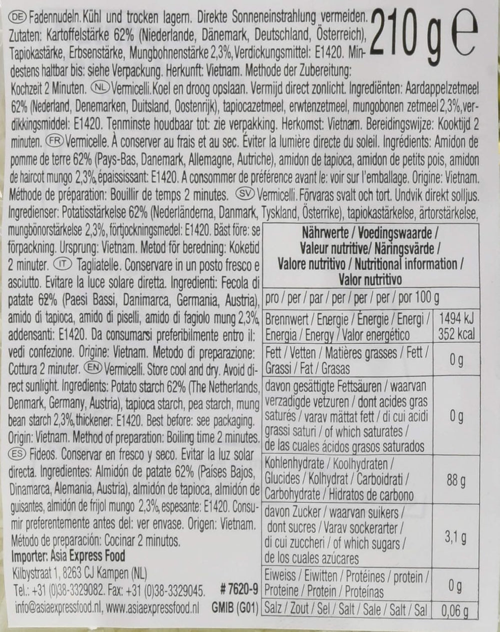 ACECOOK - Vermicelli med bønner GD - (1 X 210 GR)