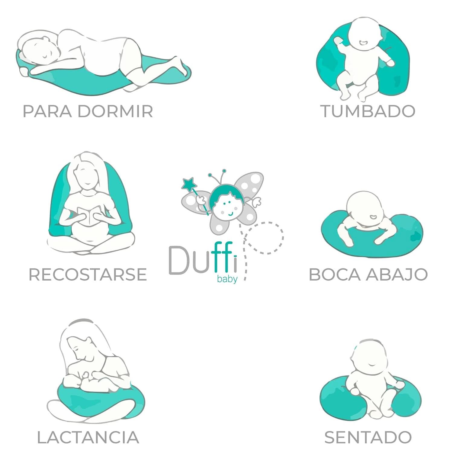 Ammepude til nyfødte, XL, 100% bomuldsbetræk, aftageligt og vaskbart, Polyesterfyld, Stjernemotiv Tilbehør Mad og Amning Bebe Naty Shop