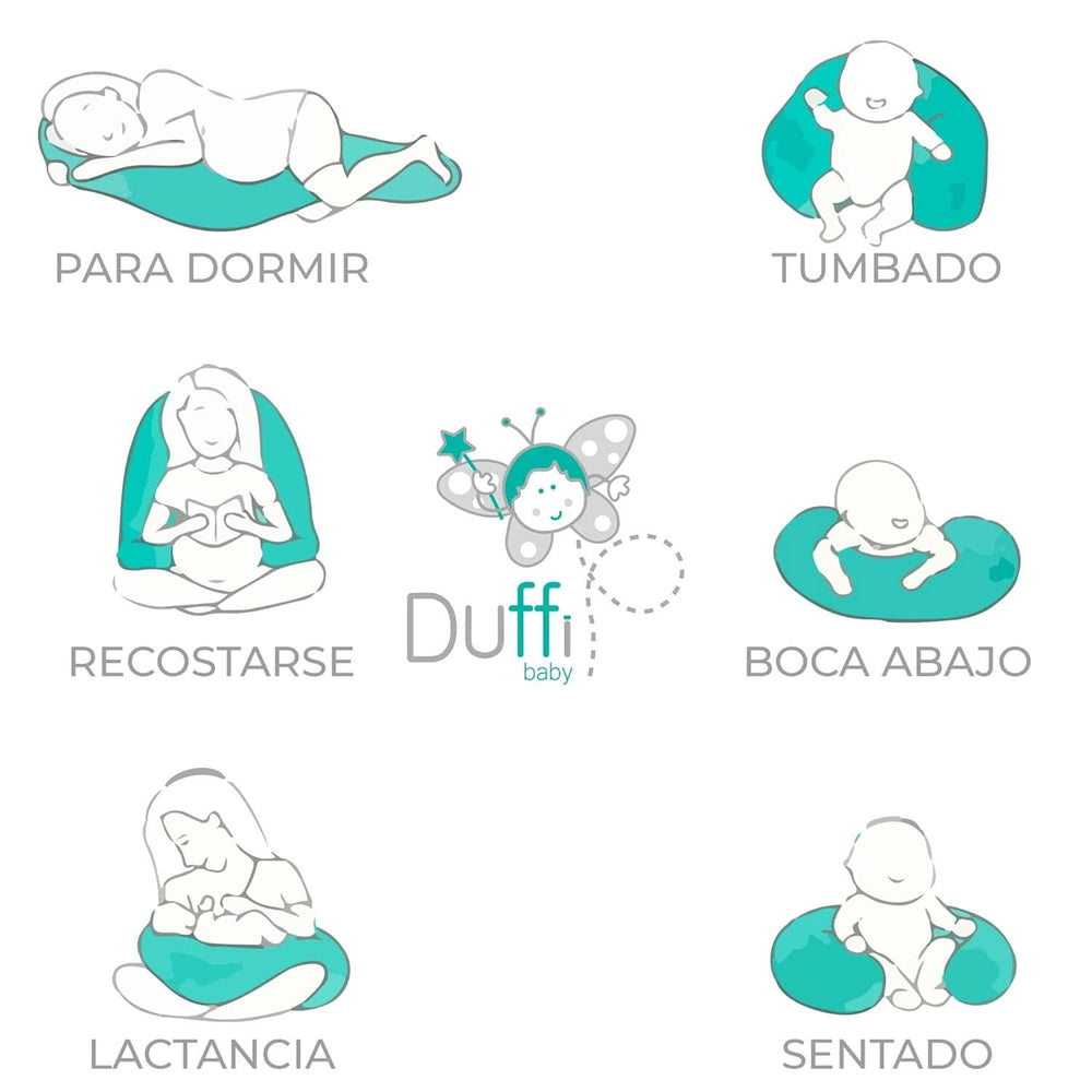 Ammepude til nyfødte, XL, 100% bomuldsbetræk, aftageligt og vaskbart, Polyesterfyld, Stjernemotiv Tilbehør Mad og Amning Bebe Naty Shop