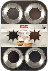 Zenker 62230 Bageplade Cupcake/Muffin 6 stk, Bånd 29 X 19,5 X 3Cm, Silver Line Forme og bageplader Naty Shop