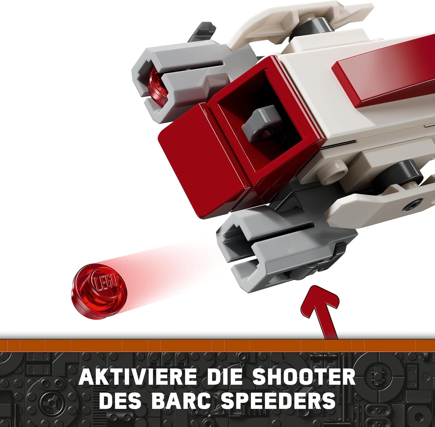 LEGO Star Wars Escape With The BARC Speeder, Mandalorian-sættet, Legetøjscykel med sidevogn, Indeholder figurerne Kelleran Beq og Grogu, Gave til drenge og piger fra 8 år 75378 Byggesæt Beuche den LEGO-Store