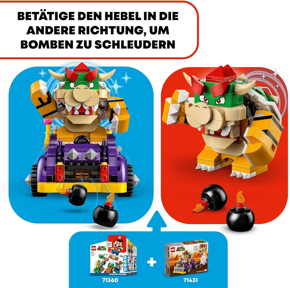 LEGO Super Mario Bowser's Monster Cart Udvidelsessæt Bowser billegetøj til drenge og piger Single Character Set Gamer Gave til 8 år 71431 Byggesæt Besuche den LEGO-Store