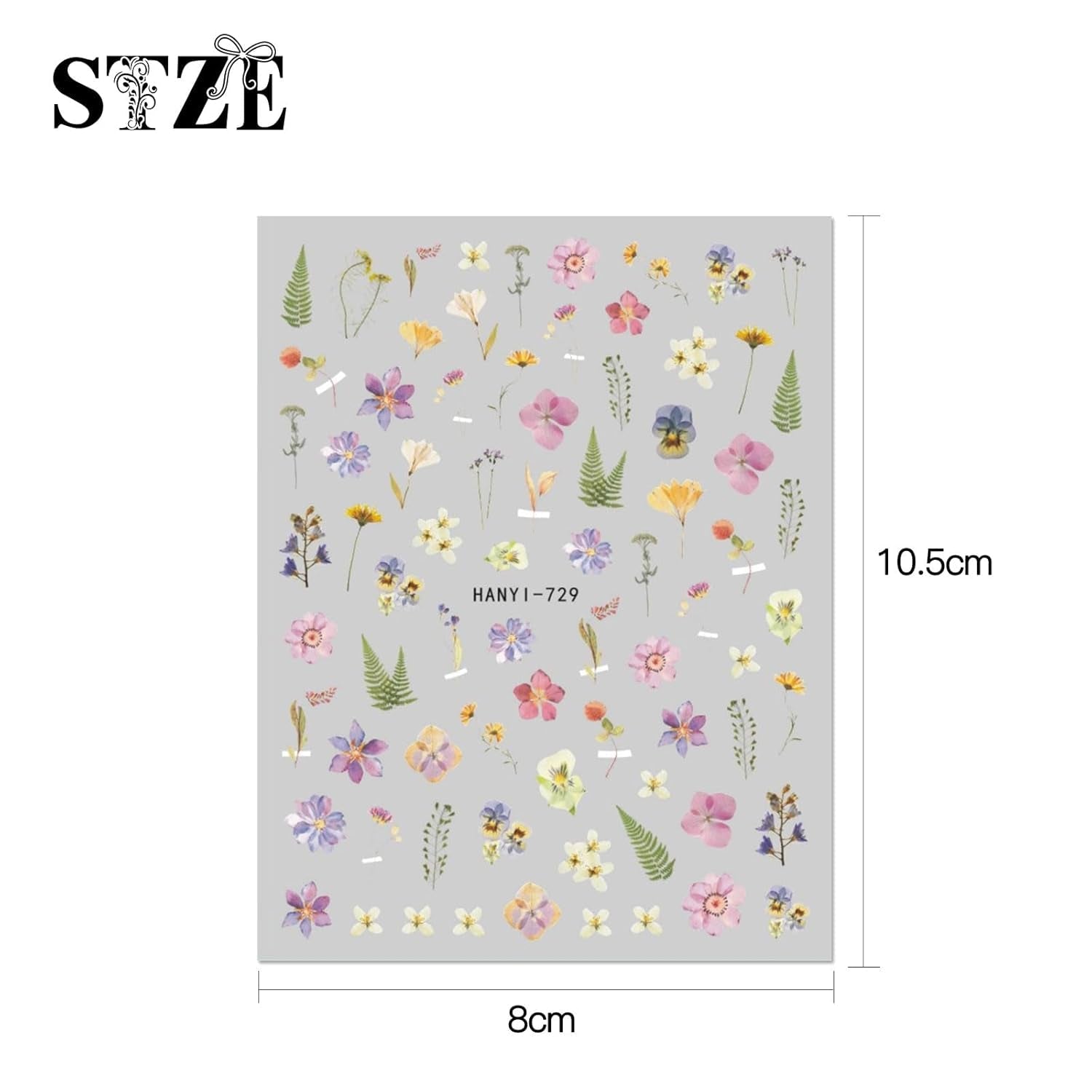 JMEOWIO Nagelsticker Frühlings Blume 9 Blatt Nail Art Sticker Selbstklebend Nagelaufkleber Bunte Sommer Blumen Dekoration Nageldesign Zubehör