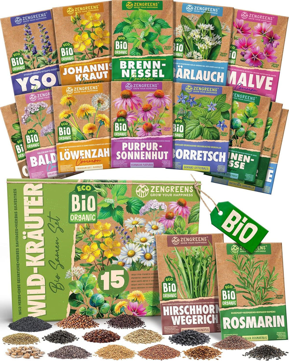 Økologiske tomatfrø i et sæt med 10 - 10 tomatfrø til nem dyrkning i haven, balkonen eller højbedet - Plantefrø - Frøplanter