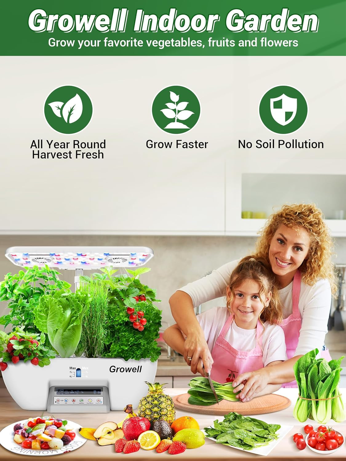 17 kapsler hydroponics kit til urtehave med 102 28W fuld spektrum vækstlys og 2 ventilatorer indendørs have med vandpumpetank