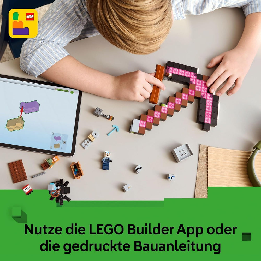 LEGO Minecraft Die Spitzhackenmine - Interaktive Spielzeug für Kinder - Alex, Minenarbeiter og Stray Spinnenreiter Figuren - Sammelbares Gamer Geschenk für Jungen & Mädchen ab 8 Jahren - 21277