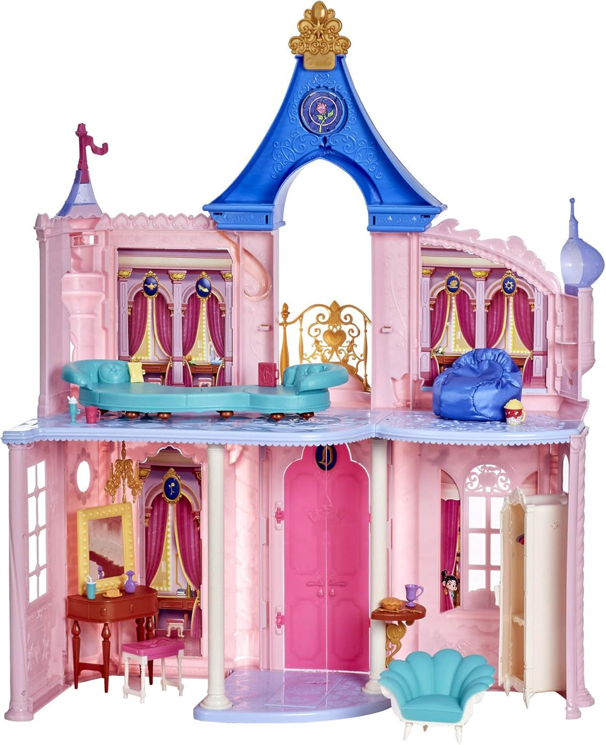 Castelul Disney Princess Comfy Squad, casă de păpuși cu 6 piese de mobilier și 16 accesorii, jucărie pentru fete de la 5 ani Casute de papusi Naty Shop Titlu implicit