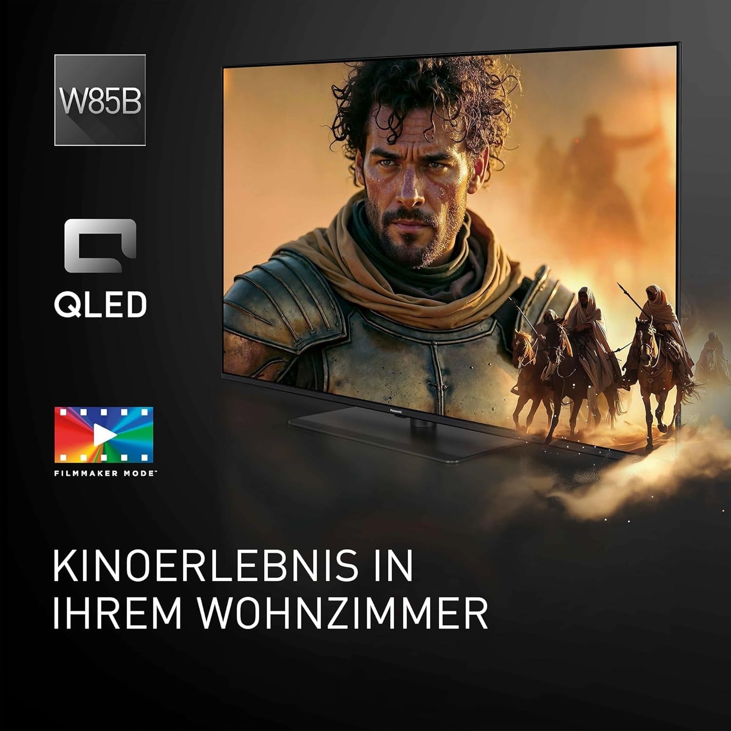 Televizor Panasonic Premium TV-50W85BEZ, seria W85B, 50 inch, televizor inteligent QLED 4K Ultra HD, 2025, 120 Hz, Fire TV, Dolby Vision și Atmos, mod Joc Extrem, Alexa, asistență Apple, Bluetooth, negru