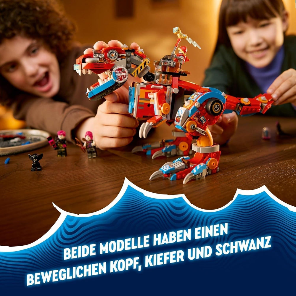 LEGO Dreamzzz 2-i-1 Coopers Dino-Mech C-Rex Legetøj Pterodactyl T.Rex Action Figur til drenge og piger Kreativt legetøj Adventuresæt Gave til børn 9 år 71484 Byggesæt Beuche den LEGO-Store