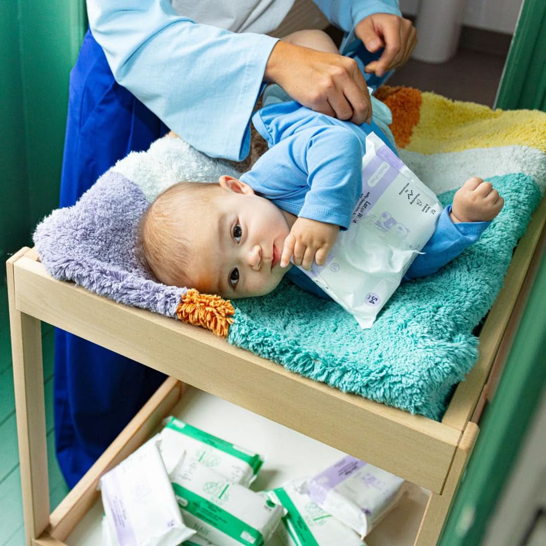 Servețele umede cu loțiune fără plastic, Naïf Servetele Umede Bebelusi Naty Shop