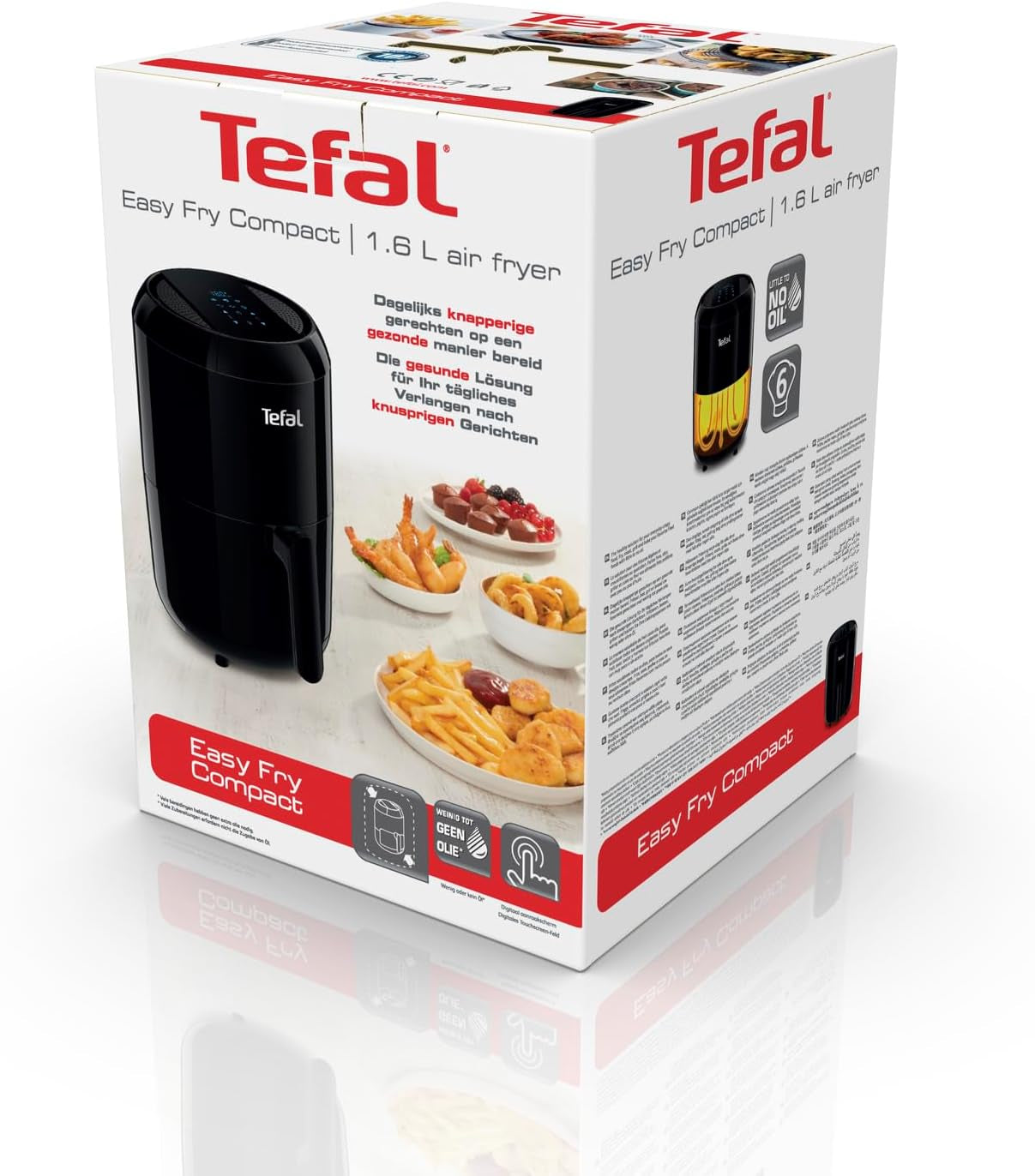Tefal EY3018 Easy Fry Kompakt varmluftsfrituregryde, 1,6L, 6 madlavningsprogrammer Husholdningsapparater Naty Shop