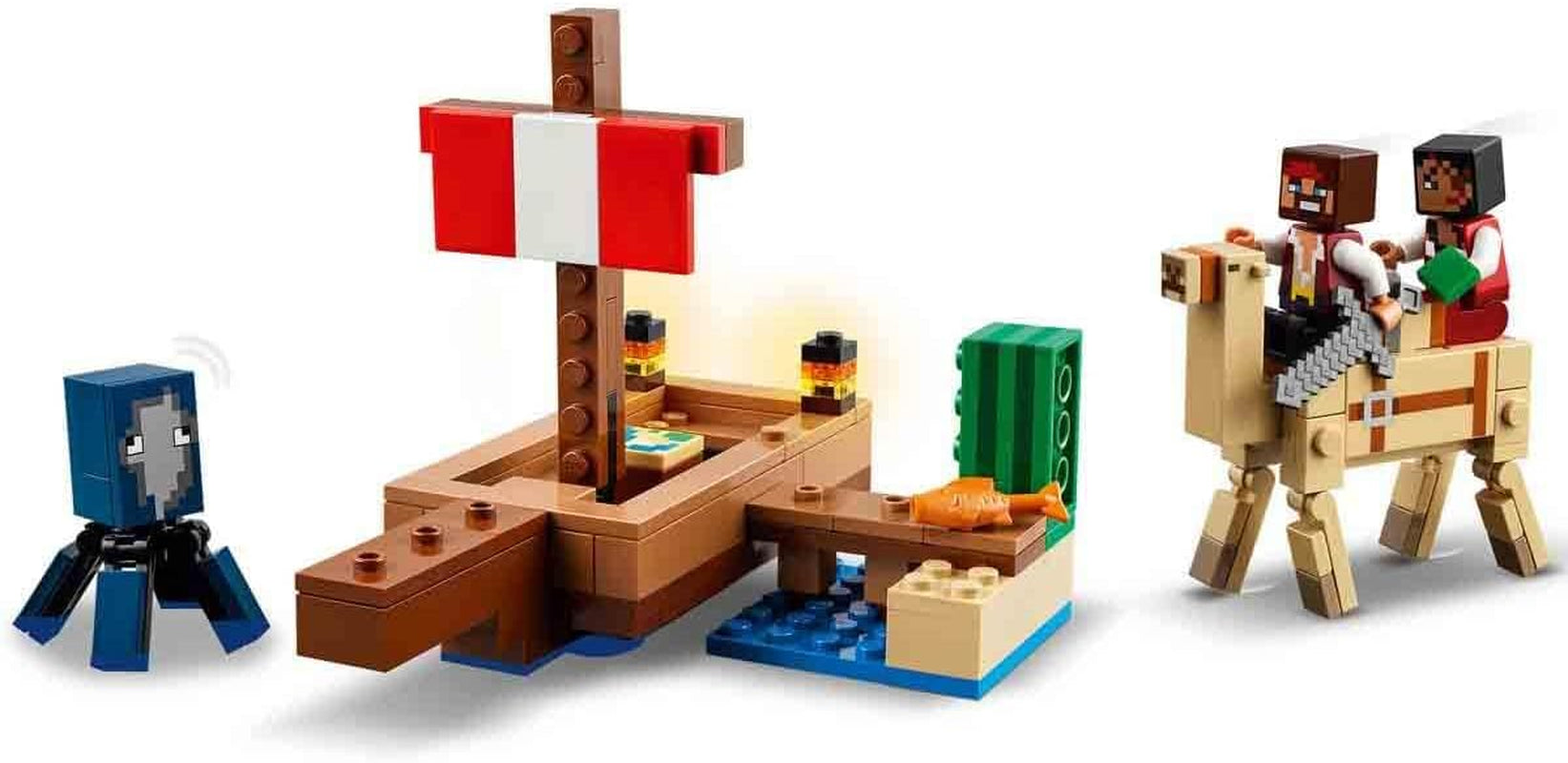 LEGO Minecraft Piratskibet Voyage Blæksprutte- og kamelpiratfigur Legetøjsskibsbygning Rollespilsgave til drenge og piger 8 år 21259 Byggesæt Besuche den LEGO-Store
