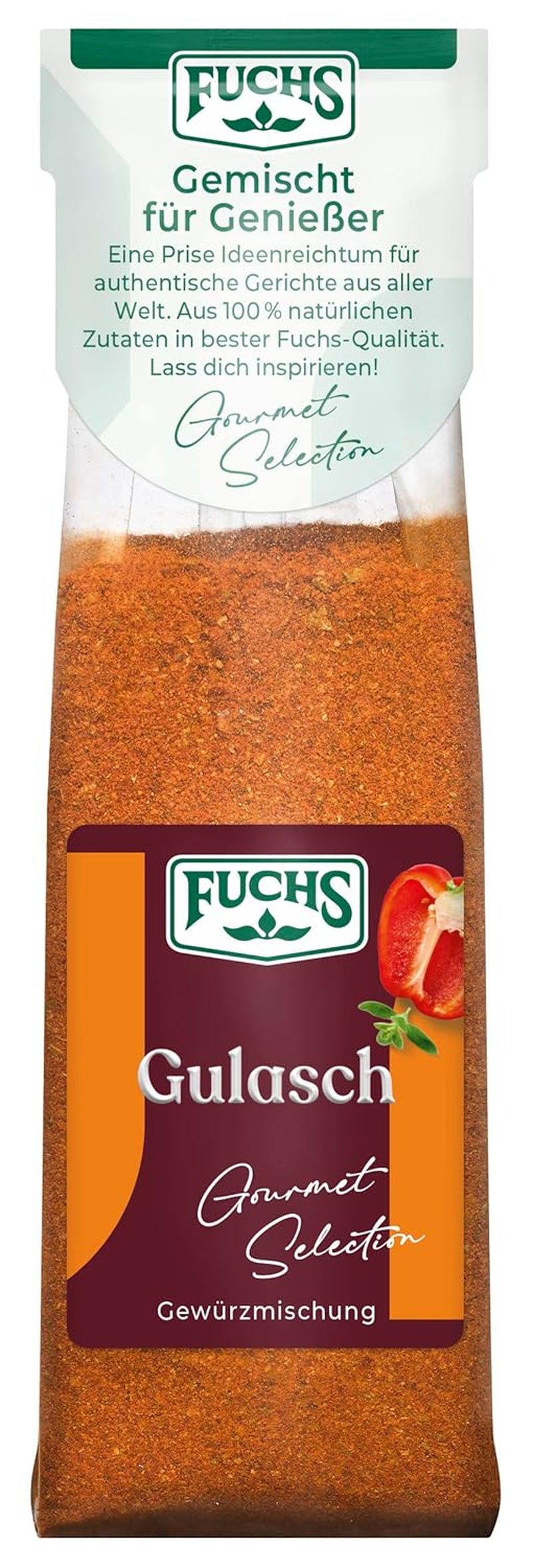 Fuchs Gourmet Selection Klassisch/Heimisch – Bratkartoffel Gewürzsalz, nachfüllbares Kartoffel Gewürz, Salz zum Würzen von Brat- & Ofenkartoffeln, Pommes Frites & Co, vegansk, 70 g