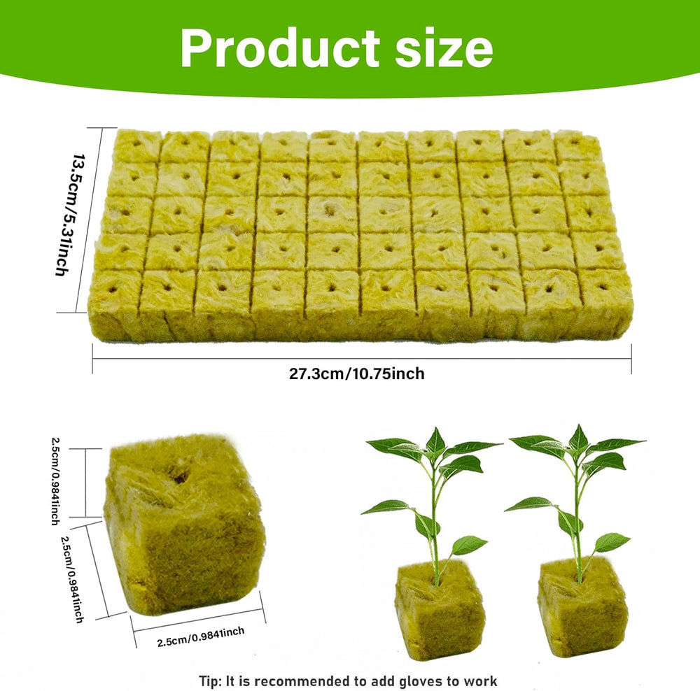 100 Stück Steinwolle Anzucht Würfel 2,5x2,5x2,5CM Rockwool Cube Anzuchtmatte Steinwolle Anbau Hydrokultur Umpflanzen für Bodenlose Anzucht Setzlinge Stecklinge Klonpflanzen