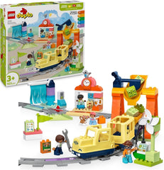 LEGO DUPLO Town Large Interactive Railway, Byggelegetøj til småbørn 3 år gammelt, Push & Go-lokomotiv med lys og lyde, Spordele, Pædagogisk Legetøj 10428 Byggesæt Besuche den LEGO-Store Standardtitel