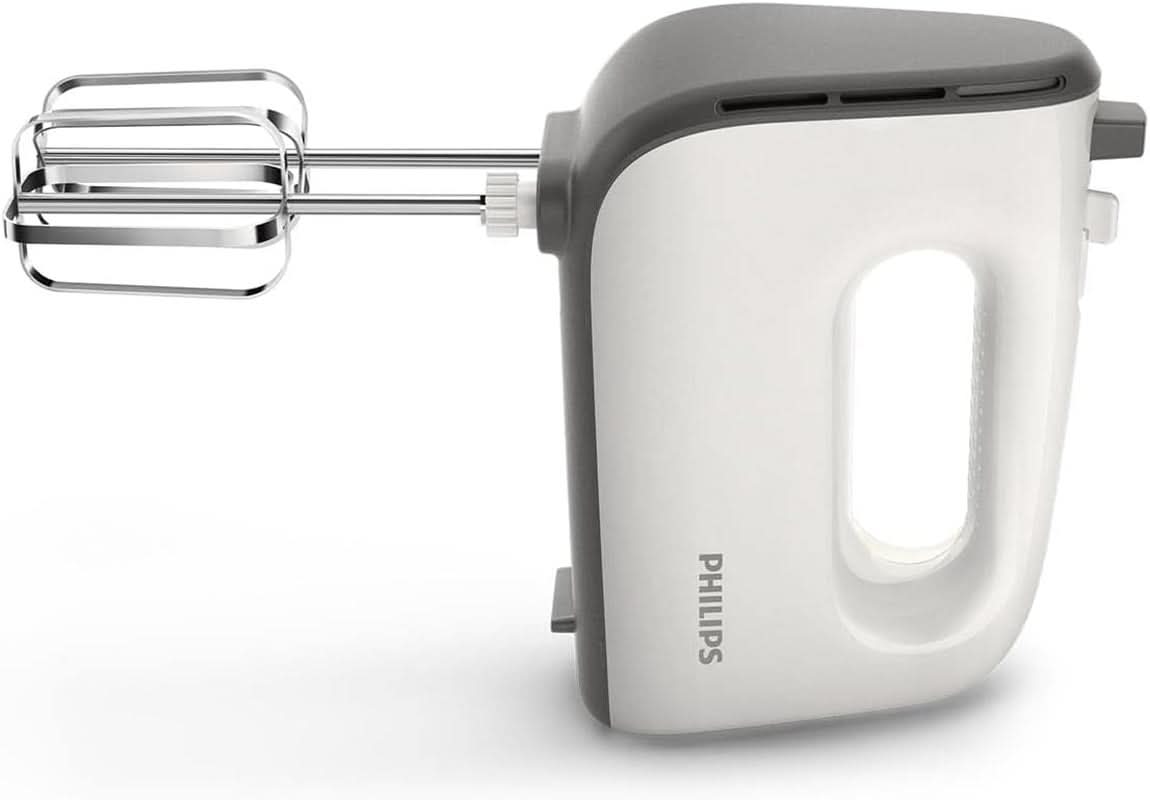Philips Håndmixer, 450 W, 5 Geschwindigkeiten plus Turbo, Weiß/Grau (HR3741/00) Køkken Naty Shop