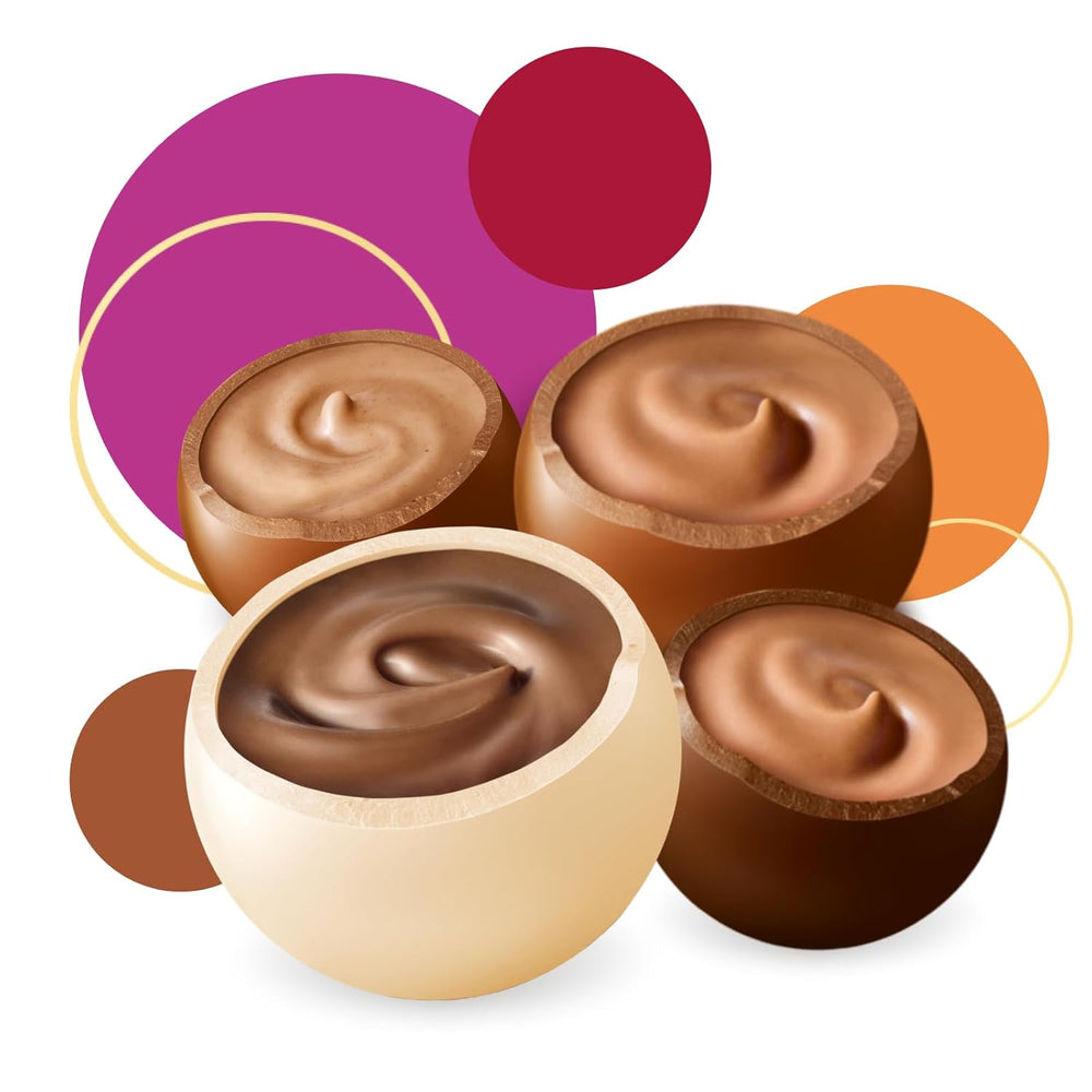 merci lovelies Cremet – 1 x 185g – Æske praliner med 4 fyldte chokoladespecialiteter – Chokoladekugler til at dele og give i gave