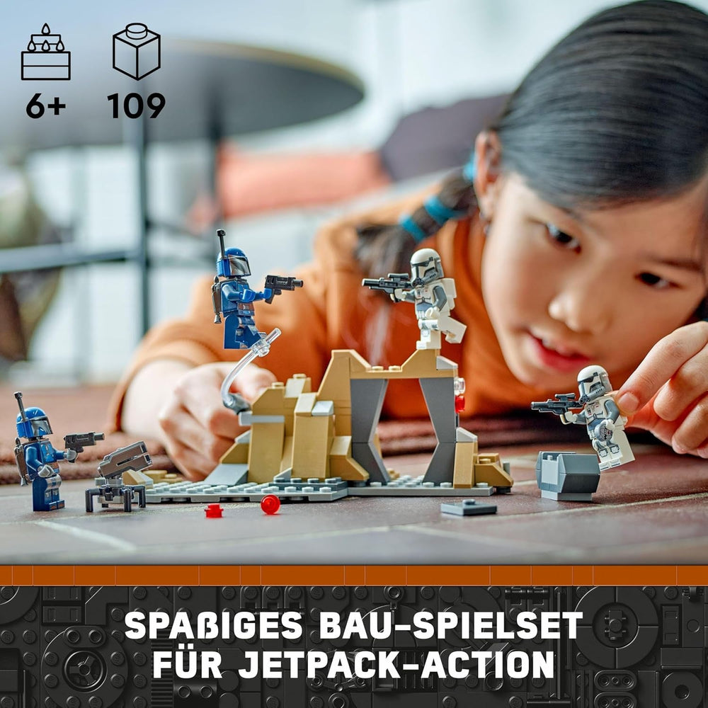 LEGO Star Wars: Mandalorian Ambush on Mandalore Battle Pack, Adventure Building Legetøj til børn, Collectible Action Set, Gaveidé til drenge og piger 75373 Byggesæt Besuche den LEGO-Store