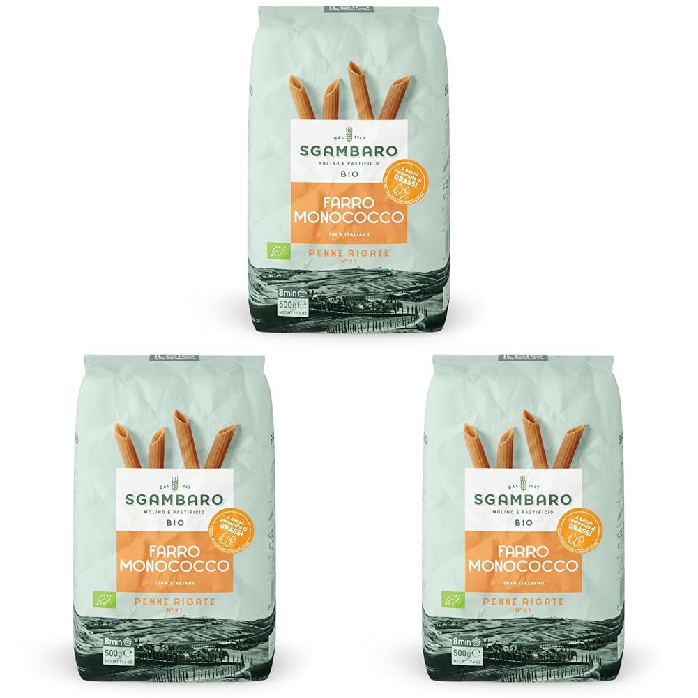 Økologisk Penne Rigate Pasta N.91 - 500 g fedtfattig hvedepasta - Kilde til fibre og protein